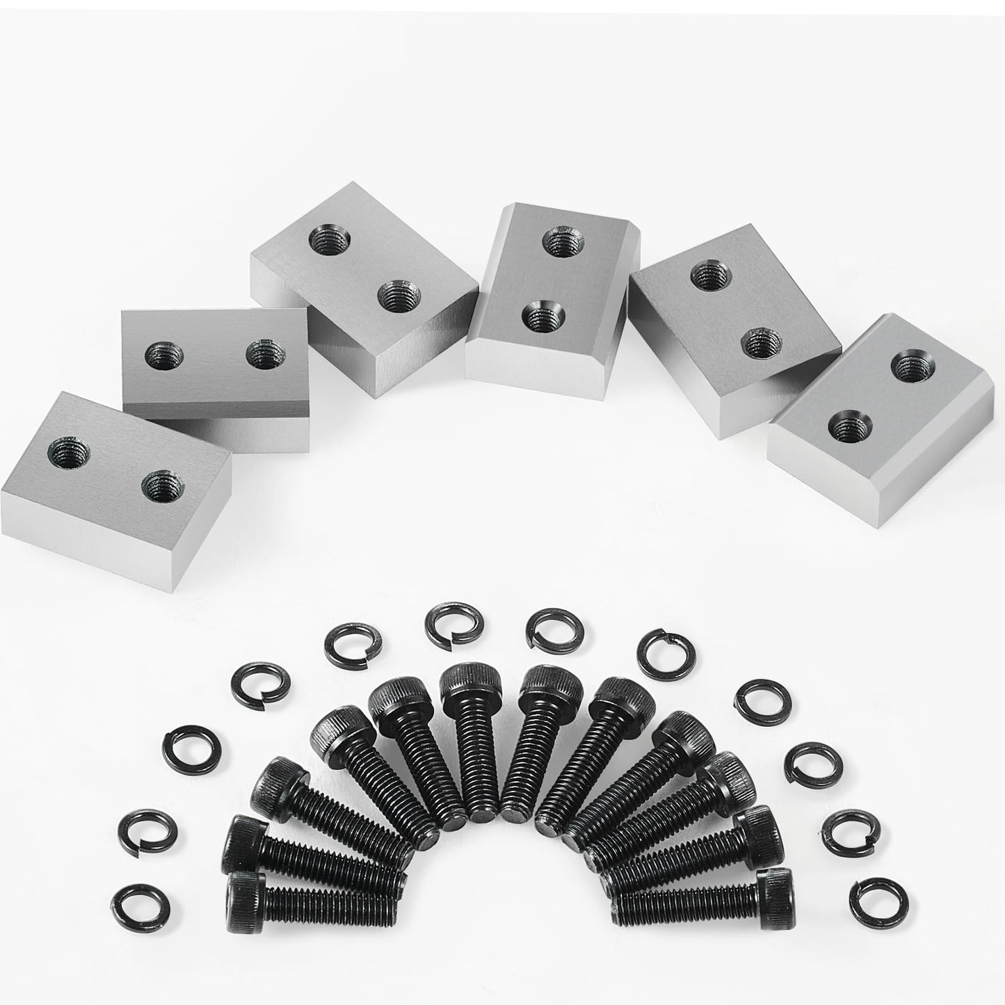 KFFKFF Electric Rebar Cutter Replacement Blades, 6 PCS 25mm (1 inch) Cutting Diameter, HRC58-60 Hard Hydraulic Blades with 12 Hexagon Screws and 12 Spring Washers, Compatible with RC-25 Model