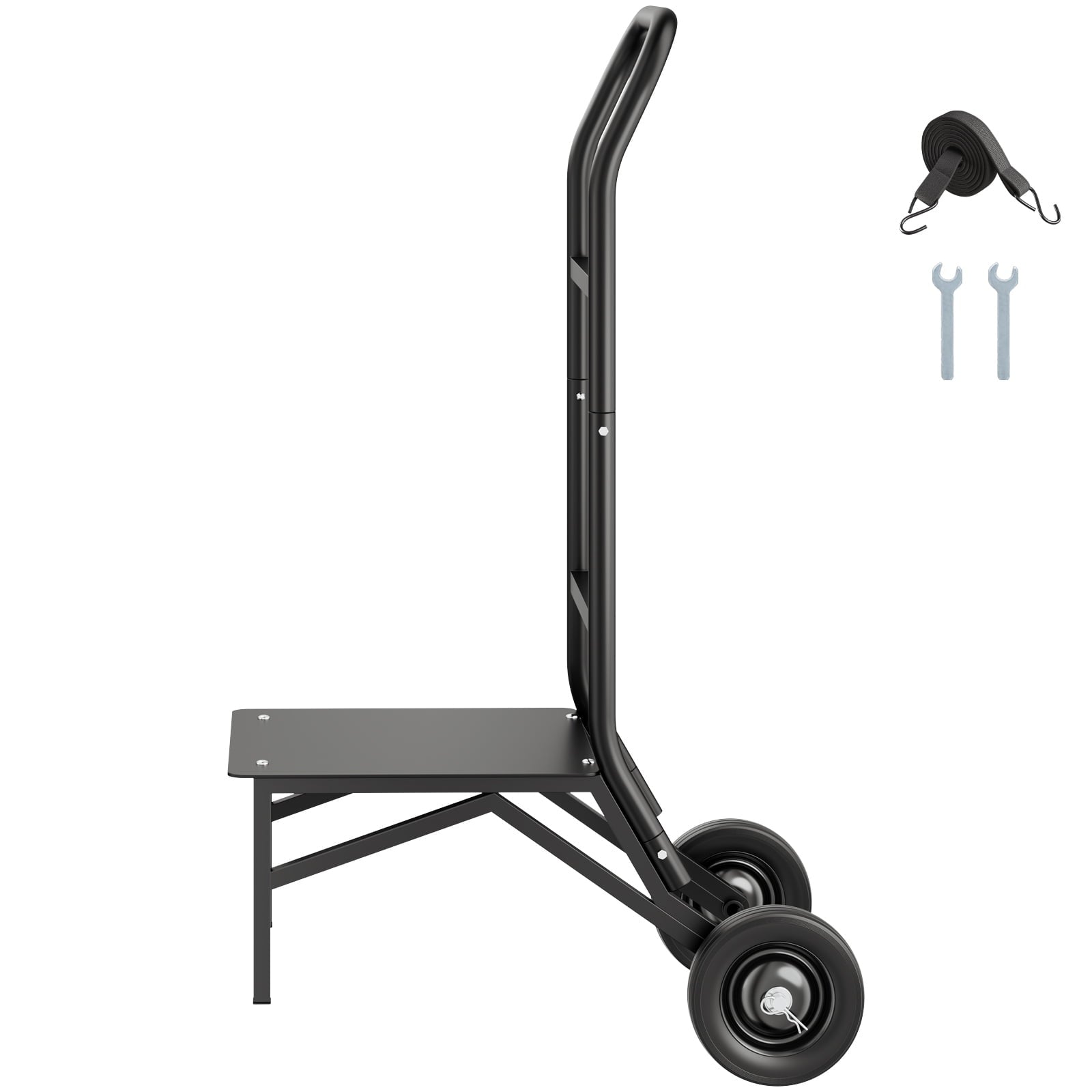 KFFKFF Folding Chair Storage Cart, 150 lbs Capacity, Durable Chair Organizer for Stacking up to 10 Chairs, Versatile Metal Chair Transport Dolly with Rubber Wheels, Push-Style Holder, Matte Black