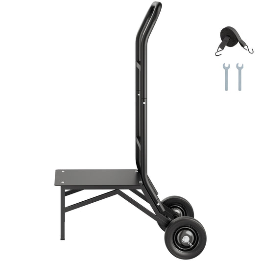 KFFKFF Folding Chair Storage Cart, 150 lbs Capacity, Durable Chair Organizer for Stacking up to 10 Chairs, Versatile Metal Chair Transport Dolly with Rubber Wheels, Push-Style Holder, Matte Black