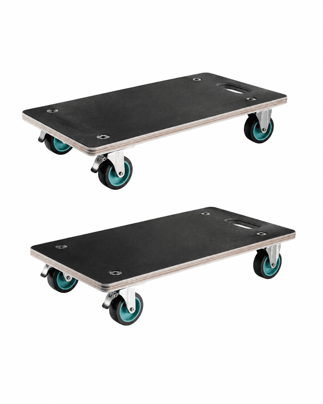 KFFKFF Furniture Mover, Supports up to 551 lbs, Equipped with 4 Quiet TPR Wheels, Rectangular Versatile Flat Transporter for Piano, Sofa, Washing Machine, Refrigerator, Pack of 2, Black