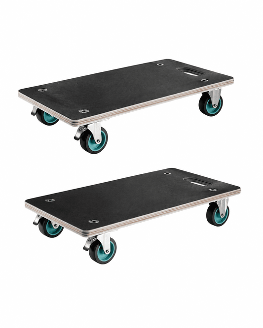 KFFKFF Furniture Mover, Supports up to 551 lbs, Equipped with 4 Quiet TPR Wheels, Rectangular Versatile Flat Transporter for Piano, Sofa, Washing Machine, Refrigerator, Pack of 2, Black