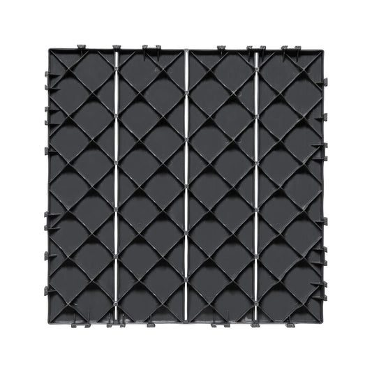 KFFKFF Azulejos de Terraza Entrelazados, Paquete de 36, 11.6"x11.6" 36 Pies Cuadrados de PlÃ¡stico Impermeable para Exteriores en Todas las Condiciones ClimÃ¡ticas, Ideal para Patio, Junto a la Piscina, BalcÃ³n, Patio Trasero, Gris Oscuro