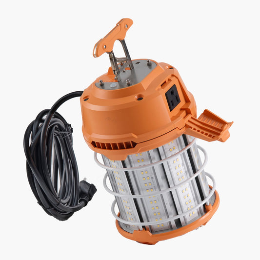 KFFKFF LED Temporary Work Light, 100W, 14400 lm, 5000K, Durable and Water-Resistant, Connectable up to 8 Units, Suitable for Ceiling or Stand Installation, Ideal for Job Sites, Workshops