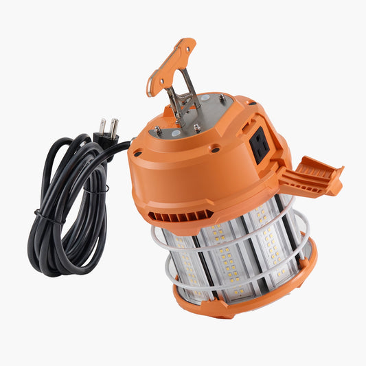 KFFKFF LED Temporary Work Light, 60W, 8200 lm, 5000K Brightness, Durable and Water-Resistant, Connectable up to 12 Units, Suitable for Ceiling or Stand Installation at Job Sites, Workshops