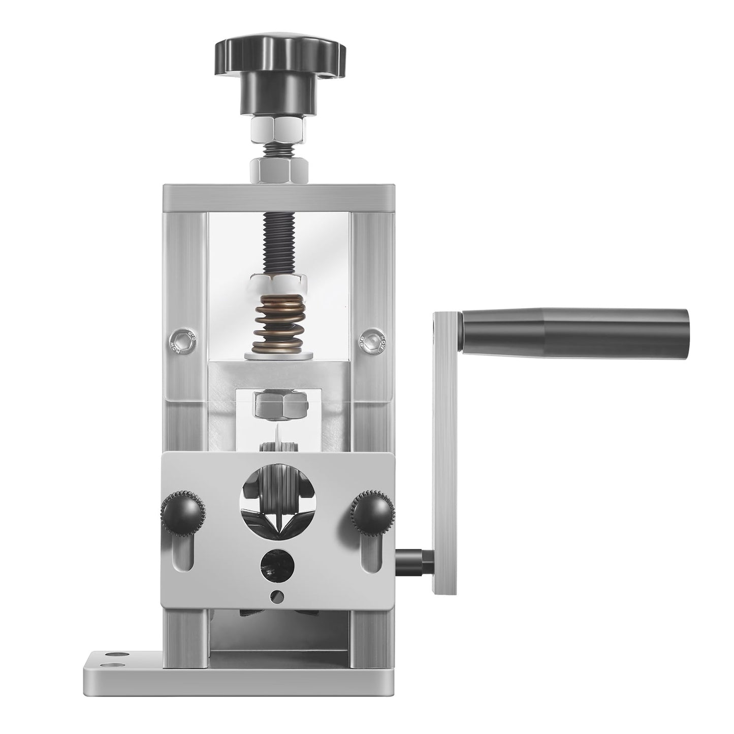 KFFKFF Manual Wire Stripping Machine, 0.06-1 in, Copper Stripper with Hand Crank or Drill Operation, Durable Quenched Blades, Steel Rollers, Aluminum Alloy Frame, Ideal for Scrap Copper Recycling