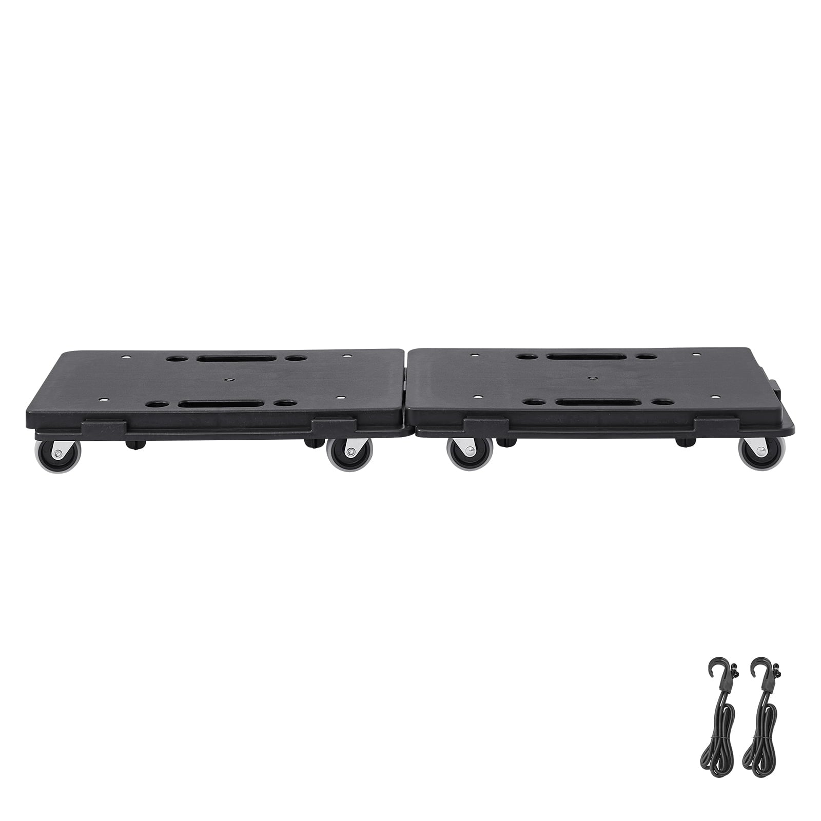 KFFKFF Movable Furniture Roller, Each Unit Supports 500 lbs, Equipped with Wheels, Compact 4-Wheeled Heavy-Duty Transporter, Interlocking Flat Cart for Bulky Furniture, Set of 2, Black