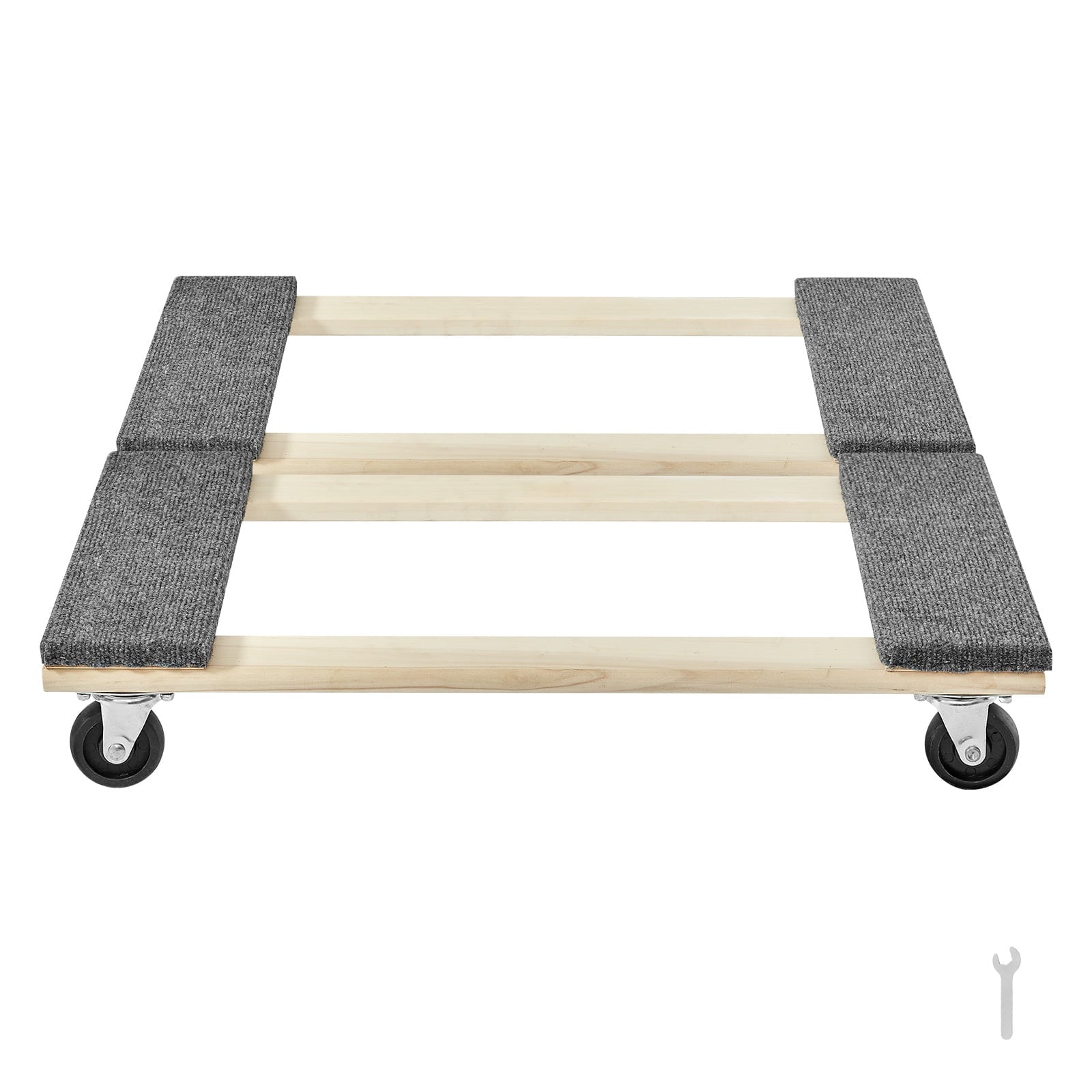 KFFKFF Moving Equipment, 1000 lbs Per Unit Weight Limit, Set of 2, 18" x 30", 8 x 3" PP Rotating Wheels, Robust Hardwood Furniture Transport Dolly, Relocation Dolly
