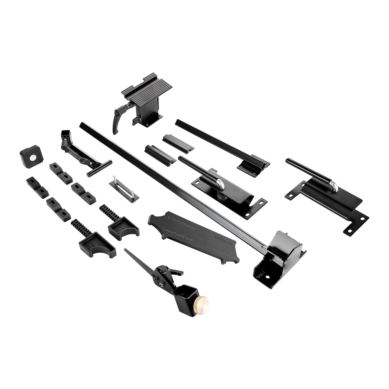 KFFKFF PJâ€‘1152 Bench Grinder Sharpening System Aluminum Alloy 2 Quick Cam Locking Bases, 1 Multi-Grind Bar, 1 Mounting Bar, 1 Platform Jig, Black