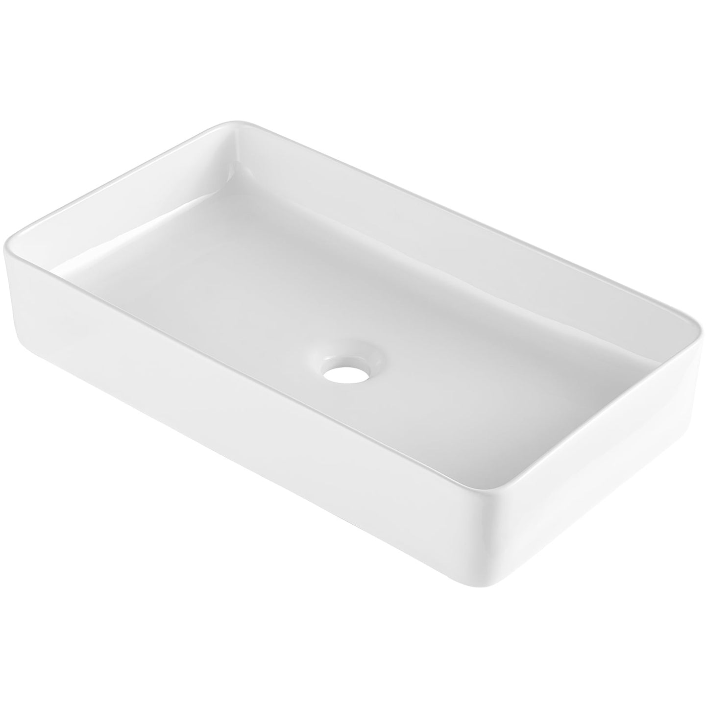 KFFKFF Rectangle Vessel Sink RS1061B 24 x 13.8 x 4.4 inch / Ceramic, White, 1