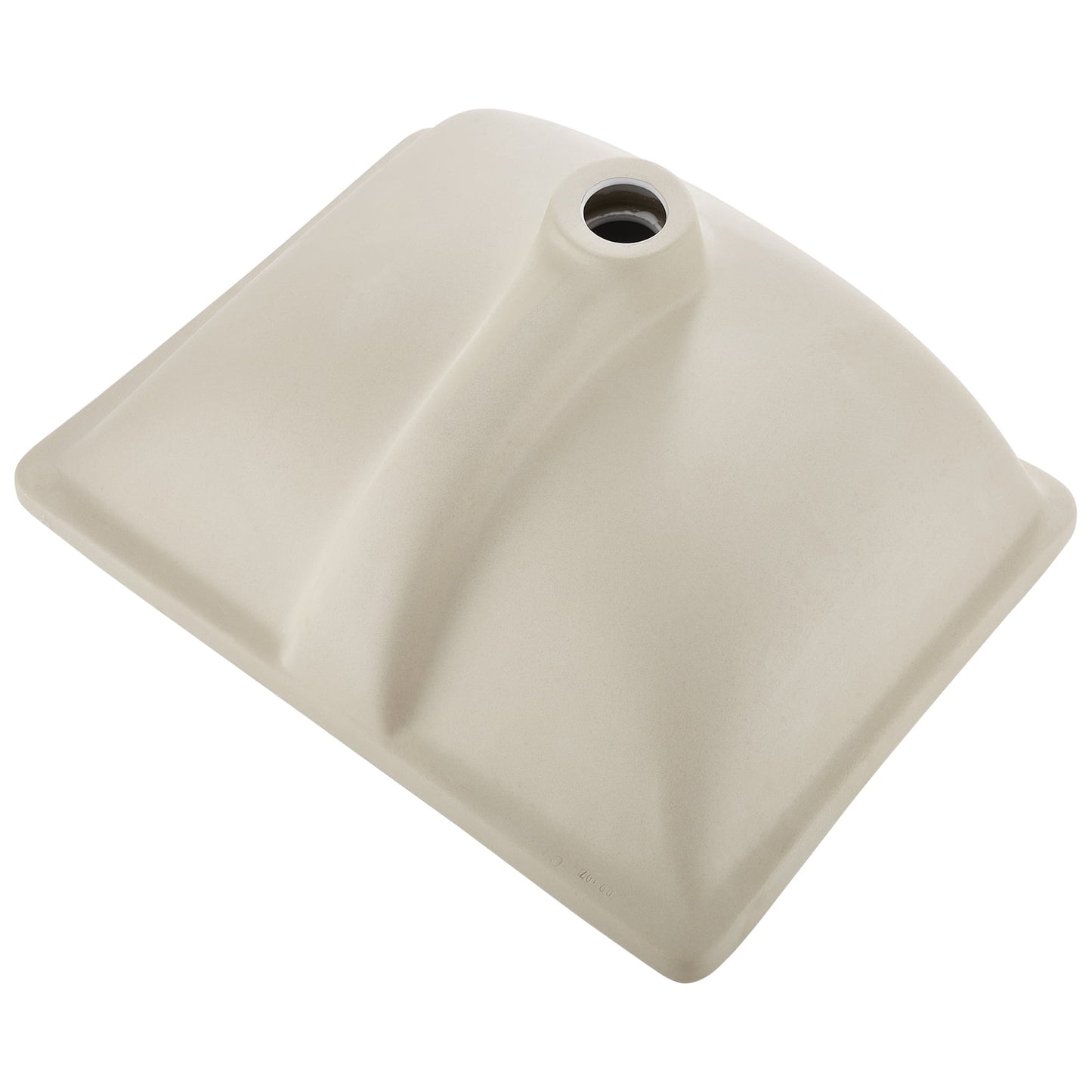 KFFKFF Rectangular Undermount Bathroom Sink, 20.28 x 15.16 Inch White Ceramic Basin with Overflow, Modern Under-Counter Vanity Wash Bowl for Compact Spaces