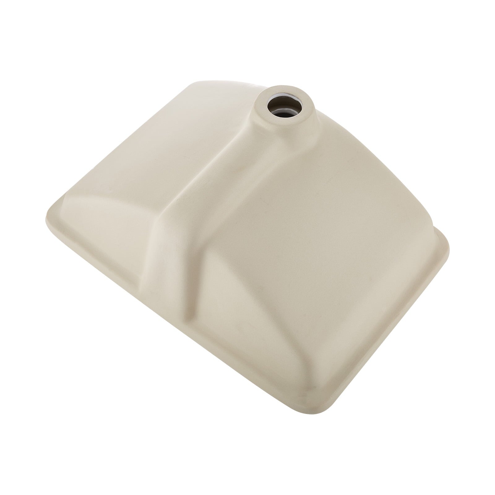 KFFKFF Rectangular Undermount Bathroom Sink, 20.87 x 14.76 Inch White Ceramic Basin with Overflow, Modern Under-Counter Vanity Sink for Compact Spaces