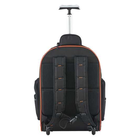 KFFKFF Rolling Tool Backpack with 110 lbs Capacity, 72 Pockets, Heavy-Duty Tool Bag on Wheels, Telescoping Handle & Sturdy Base, Organizer for Construction and Mechanics