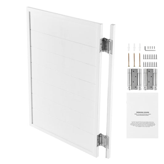 KFFKFF Saloon Doors SS-door1-WH-3 Swinging Cafe Interior Doors 31.7 Ã— 1.1 Ã— 41.7 inches Pine Wood White, 1 set