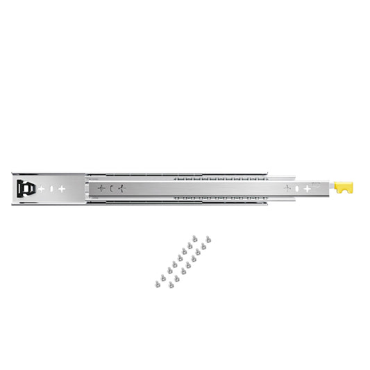 KFFKFF Set of 2 Drawer Slides, Full Extension, Available in Sizes 16 to 60 Inches, 250 lbs Load Capacity, Lockable Design, Ball Bearing Mechanism, Side-Mounted Installation