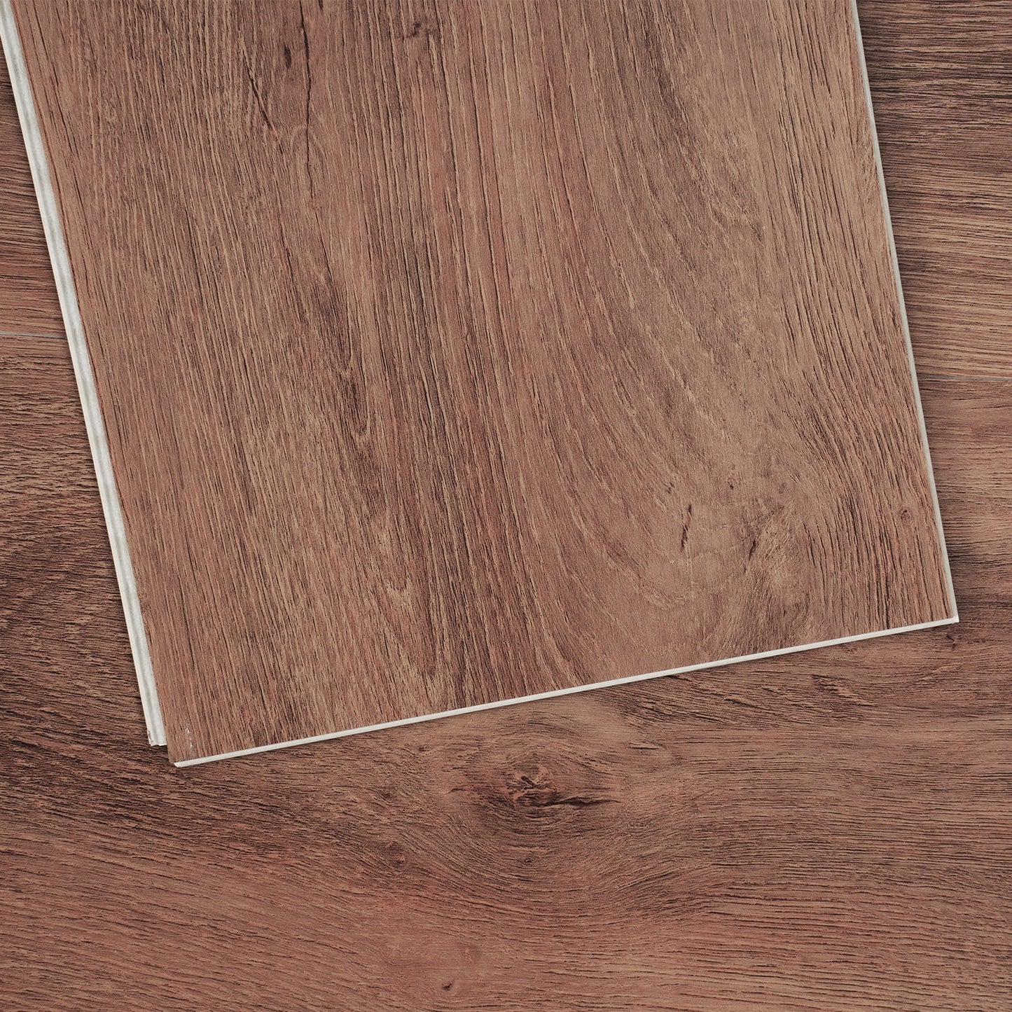KFFKFF Snap-On Vinyl Flooring Tiles, 48 x 7.3 in, 10-Piece Set, 5.5mm Thickness, Rich Deep Brown Wood Finish, Ideal for DIY Home Improvement in Kitchens, Dining Areas, Bedrooms & Bathrooms