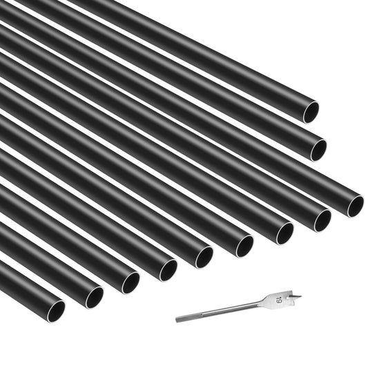 KFFKFF Stair Railing Spindles 51 Set, 32 Inch Aluminum Staircase Spindles, 3/4 Inch Weather-Resistant Circular Metal Railing, Robust Empty Deck Railing with #19 Drill Bit for Stairways