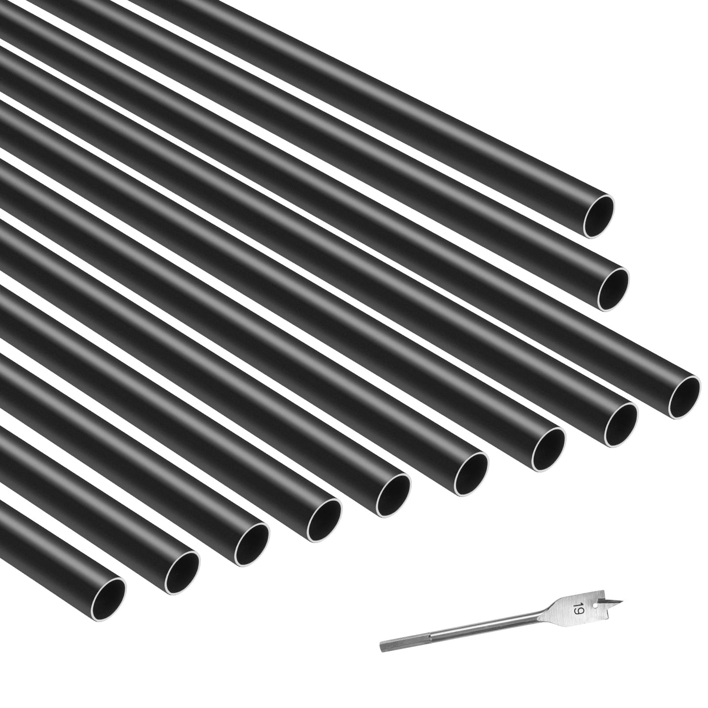 KFFKFF Stair Railing Spindles Set of 51, 26 Inch Aluminum Staircase Spindles, 3/4 Inch Weather-Resistant Circular Metal Baluster, Robust Hollow Deck Railing including #19 Drill Bit for Stairways