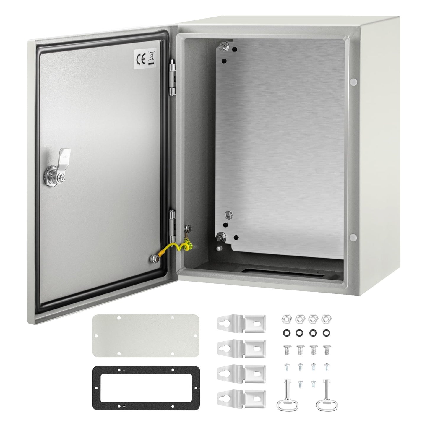 KFFKFF Steel Electrical Box SPT 16 x 12 x 8 in Carbon Steel Gray, 1 Count