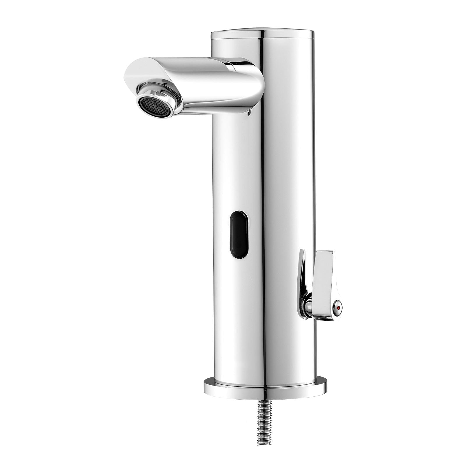 KFFKFF Touchless Bathroom Sink Faucet with Motion Sensor, Hands-Free Adjustable Temperature Single Handle Water Mixer, Battery Operated for 9/16 in Pipe, Brushed Nickel Finish