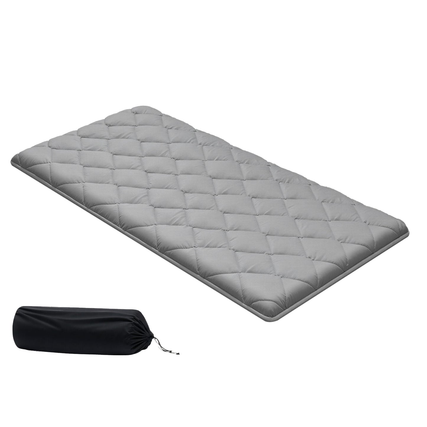 KFFKFF Twin Size Foldable Japanese Tatami Mattress, Brushed Fabric Foam, 80Ã—39Ã—3.5 in, Gray