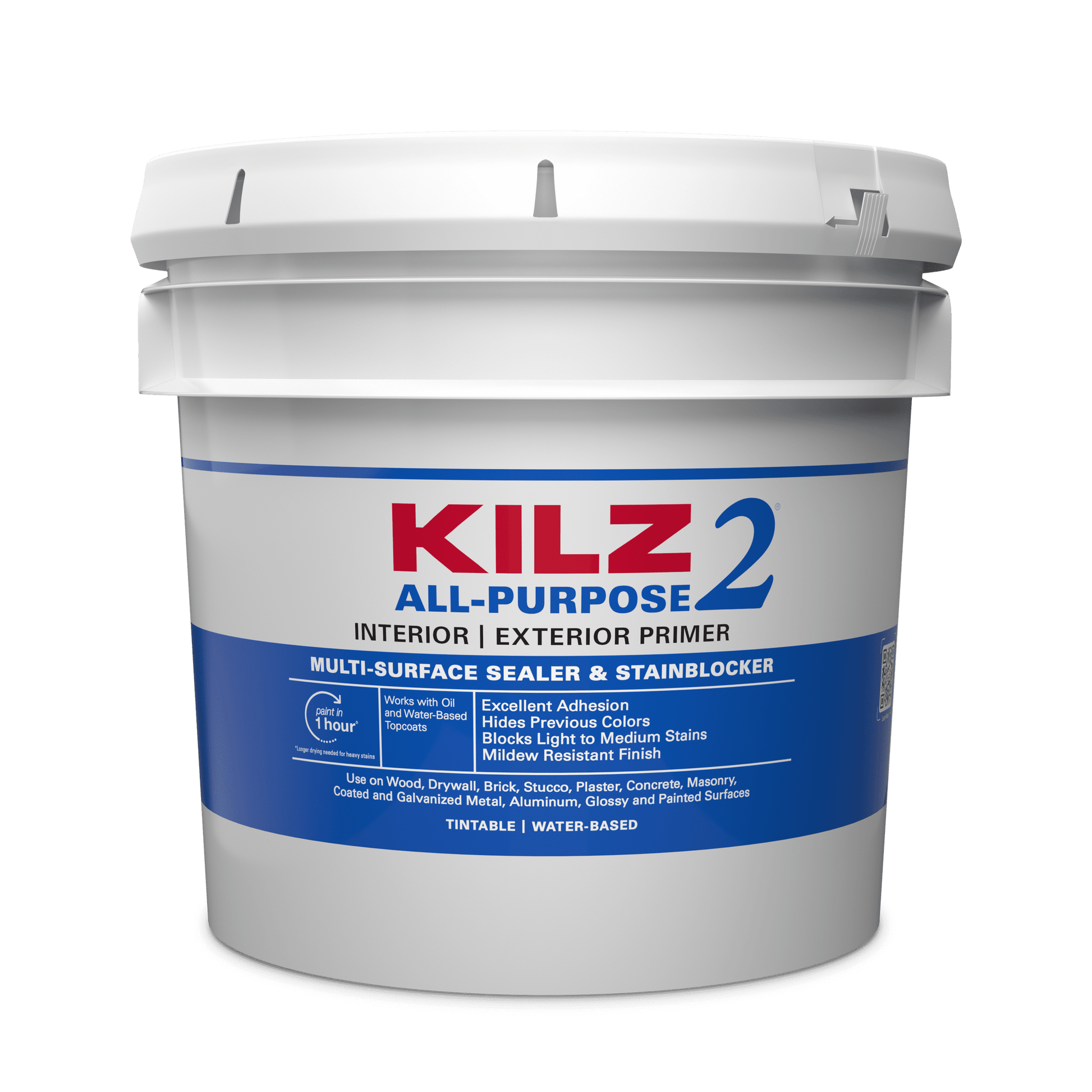KILZ 2Â® All-Purpose Interior/Exterior Water-Based Stainblocking Primer, 3.5 Gallon