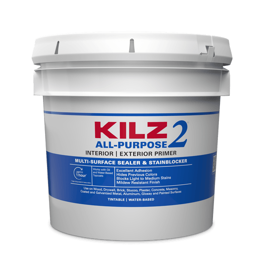 KILZ 2Â® All-Purpose Interior/Exterior Water-Based Stainblocking Primer, 3.5 Gallon