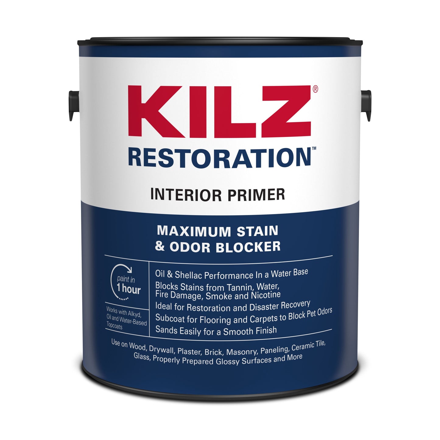KILZ Restoration Maximum Stain and Odor Blocking Interior Latex Primer, White, 1-Gallon