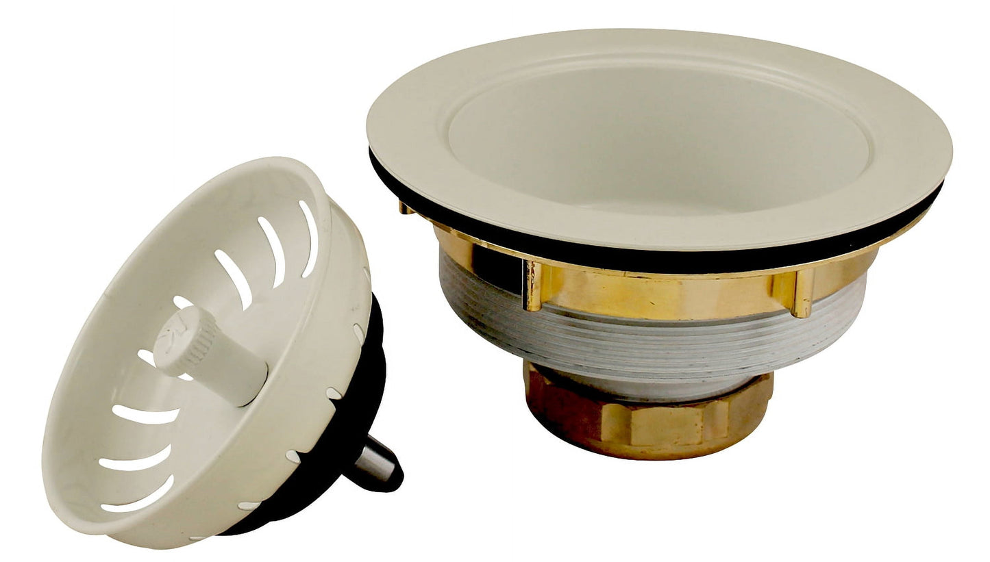 Keeney K1439BSQ Heavy Duty Kitchen Sink Strainer with Power Ball Basket, Biscuit