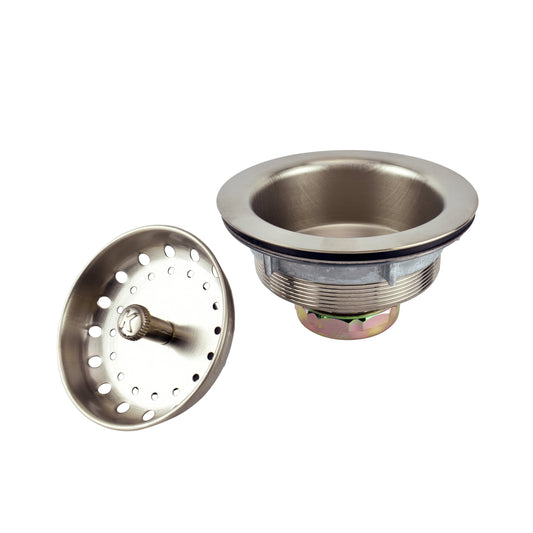Keeney K5435DSBN Stainless Steel Fixed Post Kitchen Sink Strainer, Brushed Nickel