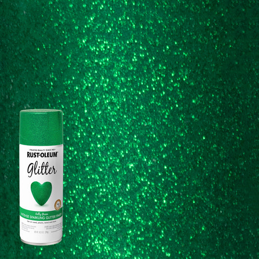 6 Pack, Kelly Green, Rust-Oleum Specialty Glitter Spray Paint- 10.25
