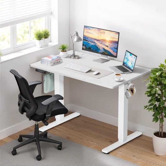 Kelno 48 Inch Electric Standing Desk Adjustable Height Ergonomic Sit Stand Computer Desk with Memory Preset,White