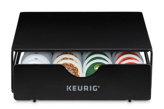 Keurig 24ct K-Cup Pod Slim Non-Rolling Storage Drawer, K-Cup Pod Organizer Holds 24 Coffee Pods, Fits Under Keurig K-Cup Pod Coffee Makers, Black