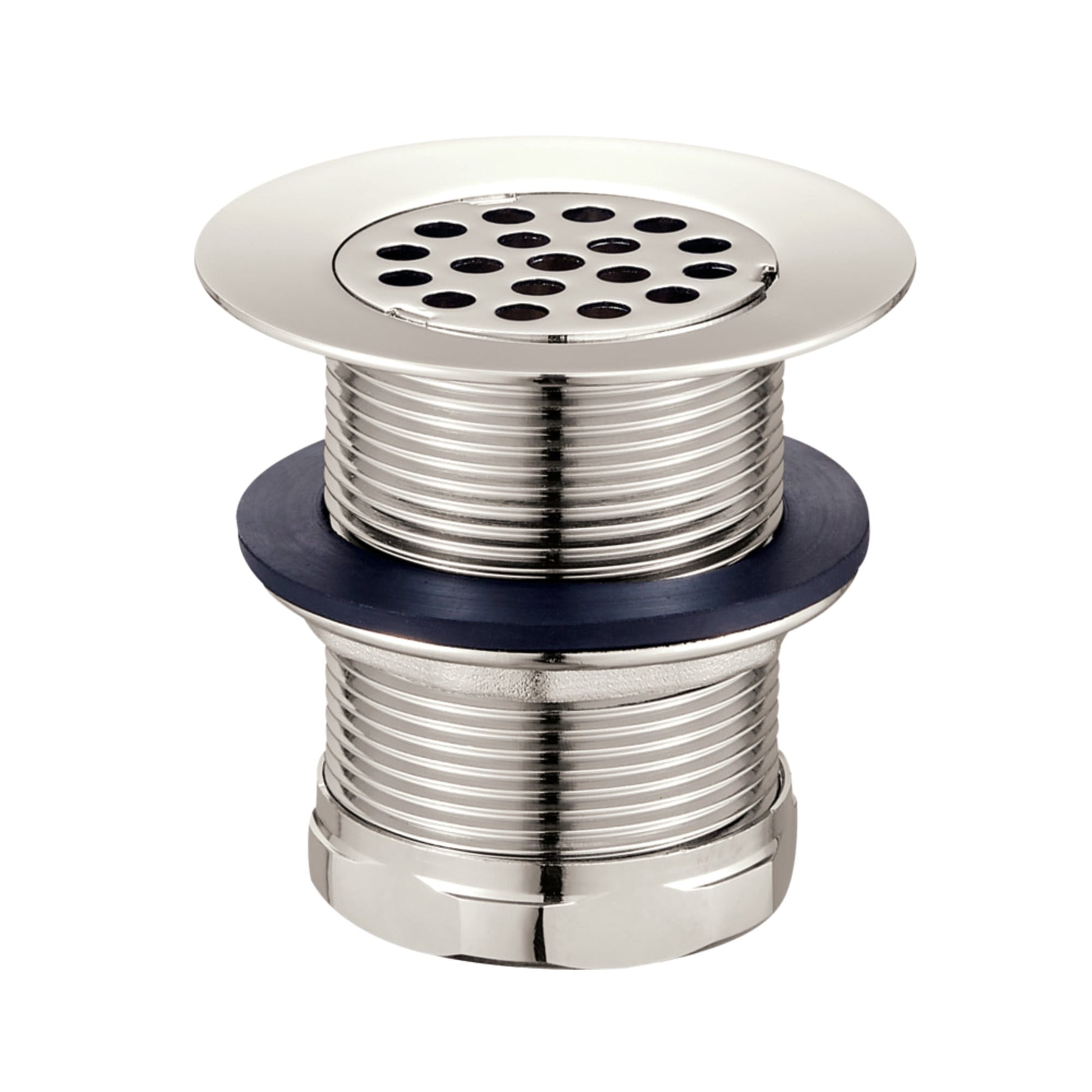 Kingston Brass KBU1006 Seattle 2-Inch Brass Grid Bar/Utility Sink Basket Strainer in Polished Nickel