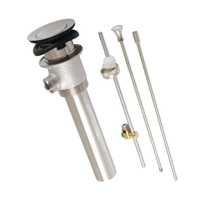 Kingston Brass KBT2126 22 ga Brass Pop-Up Drain with Overflow & Extra Long Pop-Up rod, Polished Nickel