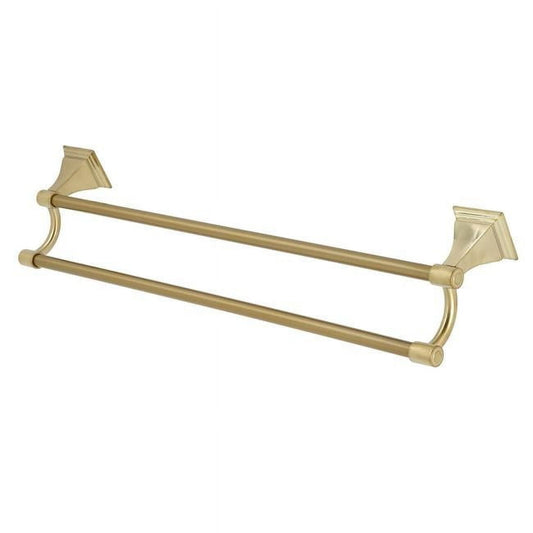 Kingston Brass Monarch 24-Inch Dual Towel Bar In Brushed Brass Finish BAH6123BB