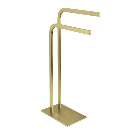 Kingston Brass SCC8007 31.75 in. Edenscape Pedestal Dual Towel Rack, Brushed Brass