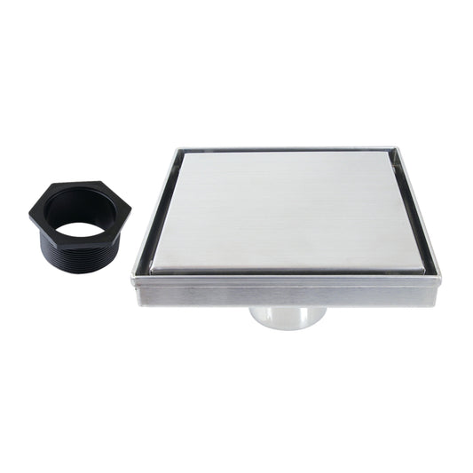 Kingston Brass BSF6621 Watercourse 6-Inch Stainless Steel Square Shower Drain with Hair Catcher in Polished Chrome