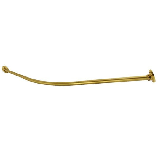 Kingston Brass CC7217 72 in. Edenscape Stainless Steel Single Curved Shower Curtain Rod, Brushed Brass