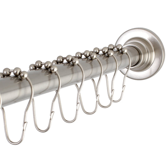Kingston SCC3117 Edenscape 60-Inch to 72-Inch Adjustable Shower Curtain Rod with Rings in Brushed Brass