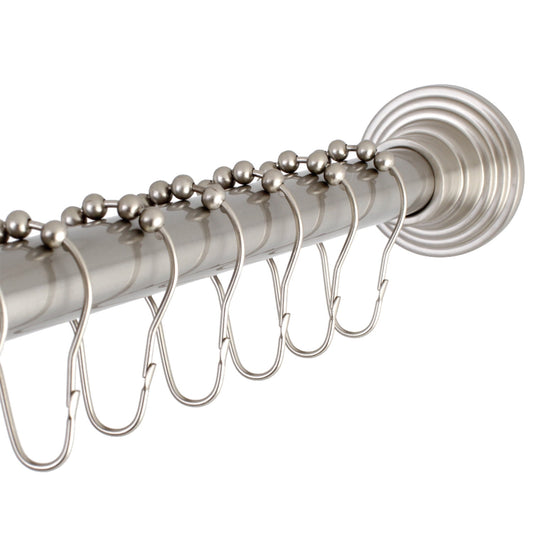 Kingston Brass Adjustable Shower Rod and Ring Set, Brushed Nickel Finish