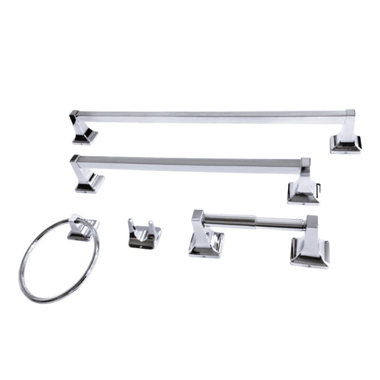 Kingston Brass BAHK602124788 Milton 5-Piece 18" and 24" Towel Bars Bathroom Accessory Set, Brushed Nickel