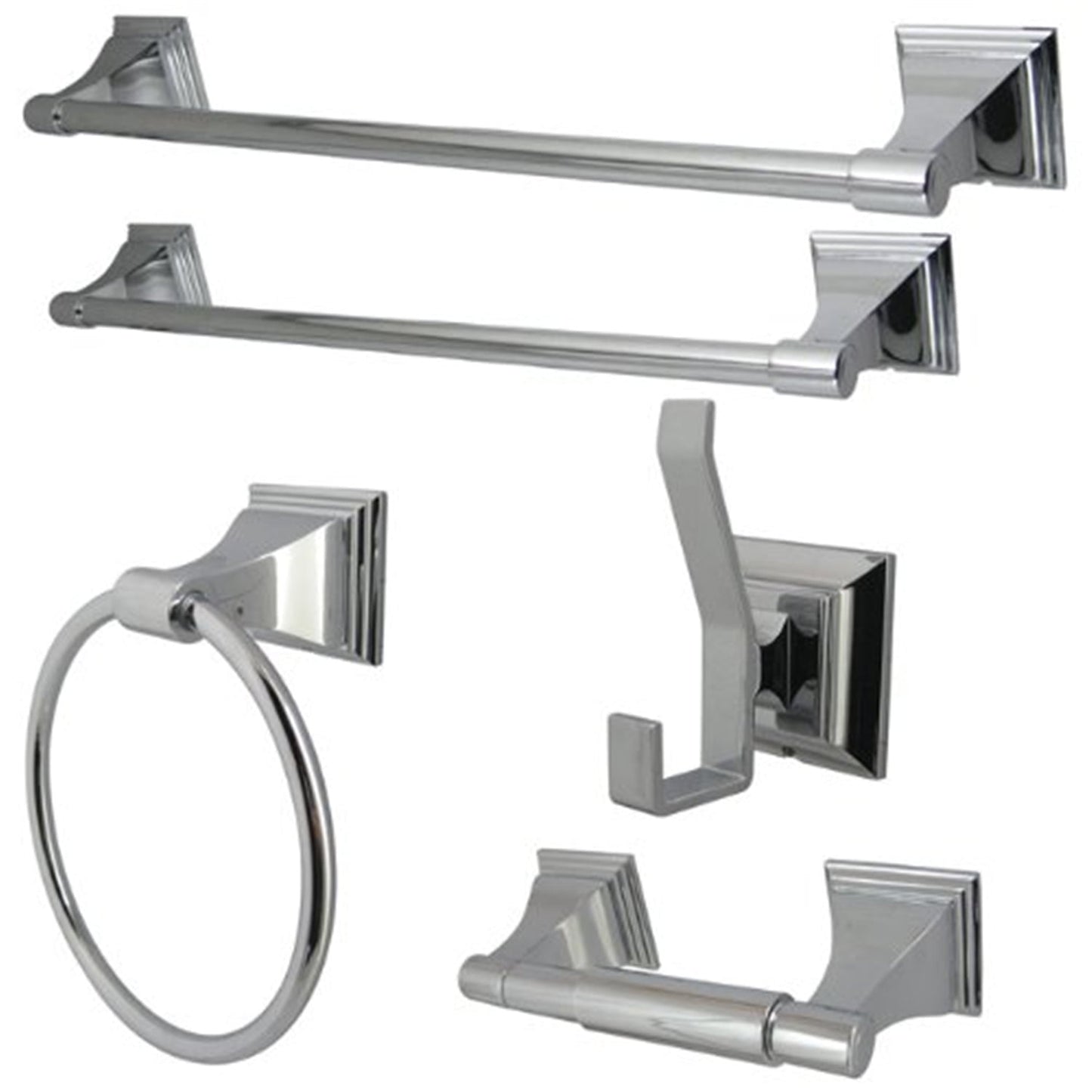 Kingston Brass BAHK61212478C Monarch 5-Piece Bathroom Accessory Set, Polished Chrome