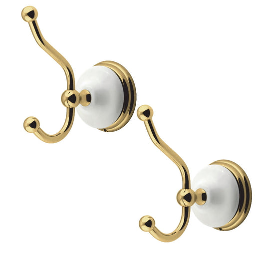 Kingston Brass BAK1117PB Victorian 2-Piece Robe Hook, Polished Brass
