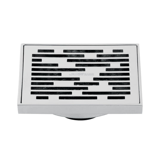 Kingston Brass BSF6310BB Watercourse Transit 4-Inch Brass Square Grid Shower Drain with Hair Strainer in Brushed Brass