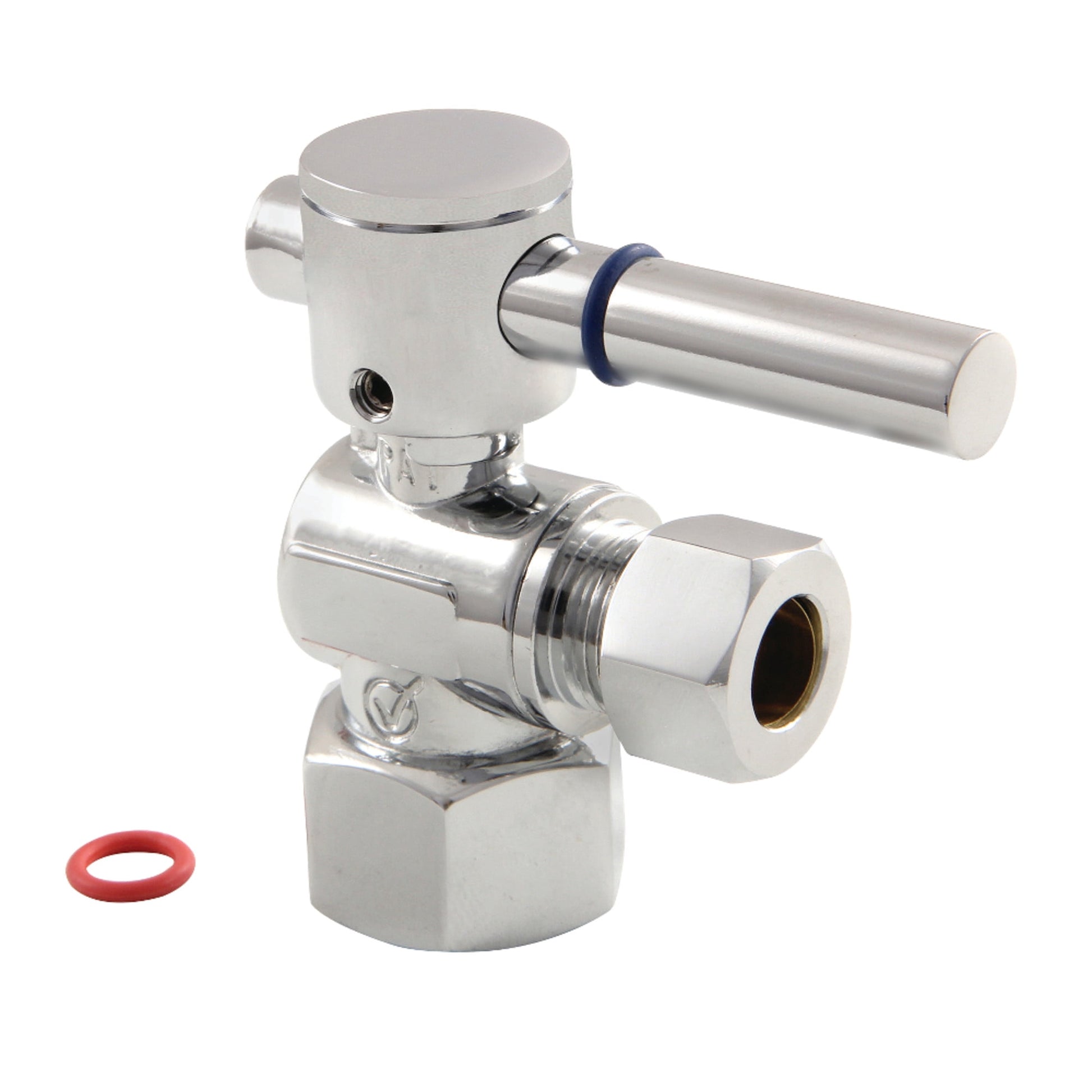 Kingston Brass CC43101DL 1/2-Inch FIP x 3/8-Inch O.D. Comp Quarter-Turn Angle Shut-Off Valve in Polished Chrome