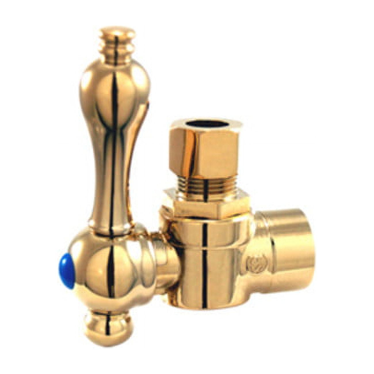 Kingston Brass CC43202 1/2" Sweat x 3/8" OD Comp Angle Stop Valve, Polished Brass