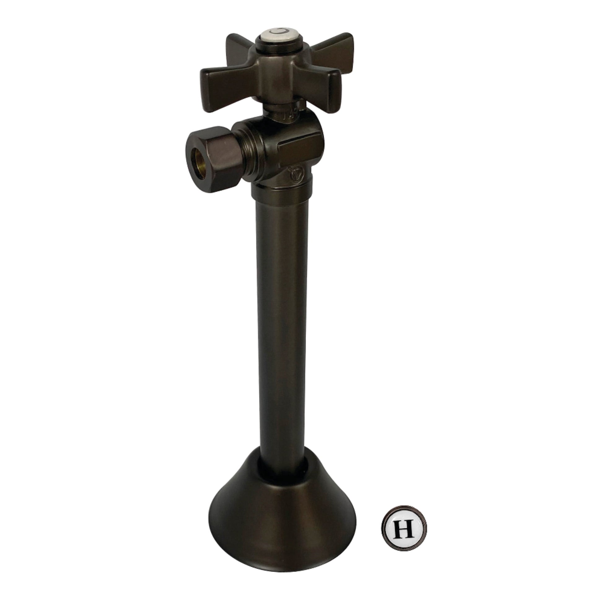 Kingston Brass CC83205ZX 1/2-Inch Sweat x 3/8-Inch O.D. Comp Angle Shut-Off Valve with 5-Inch Extension in Oil Rubbed Bronze