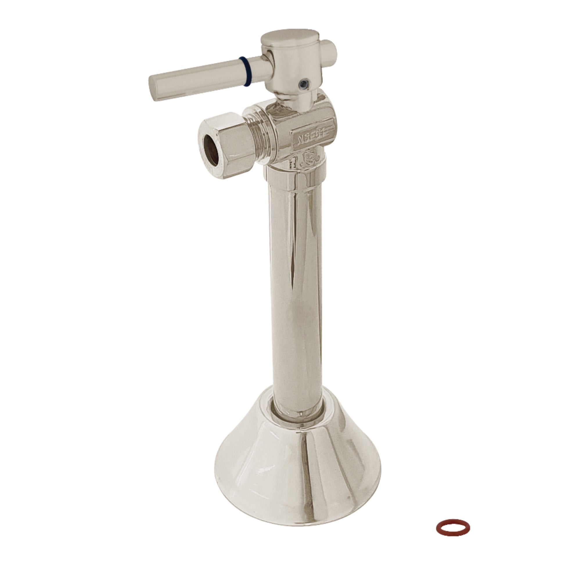 Kingston Brass CC83208DL 1/2-Inch Sweat x 3/8-Inch O.D. Comp Angle Shut-Off Valve with 5-Inch Extension in Brushed Nickel