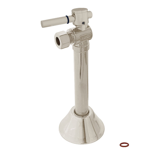 Kingston Brass CC83208DL 1/2-Inch Sweat x 3/8-Inch O.D. Comp Angle Shut-Off Valve with 5-Inch Extension in Brushed Nickel