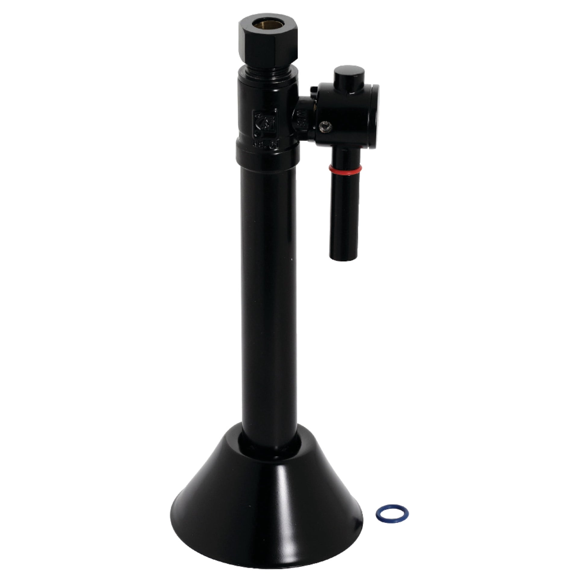 Kingston Brass CC83250DL 1/2-Inch Sweat x 3/8-Inch O.D. Comp Straight Shut-Off Valve with 5-Inch Extension in Matte Black